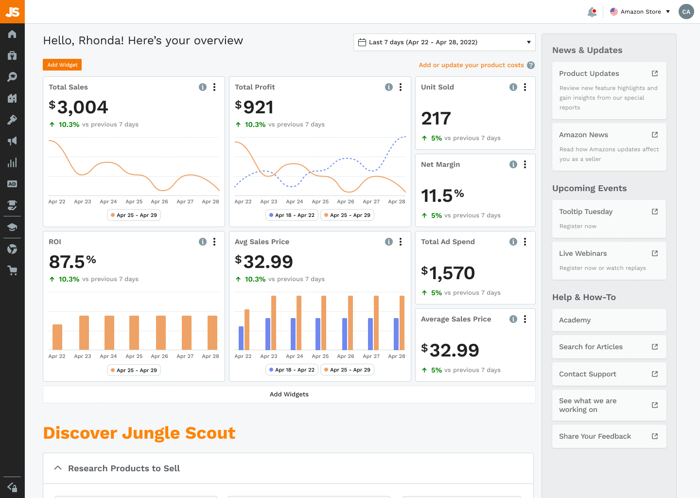 Final version of the new Dashboard